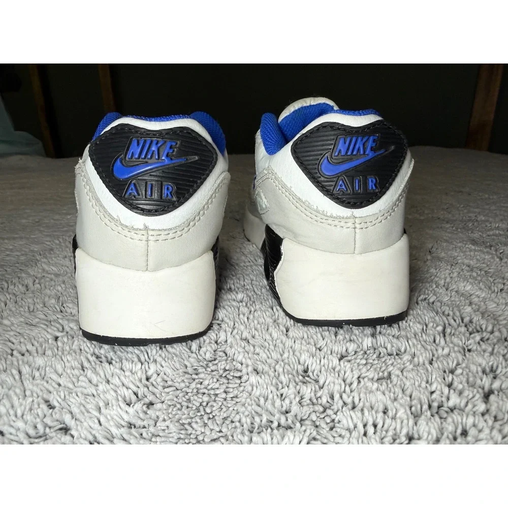 Nike Air Max 90 LTR Kids Sneakers White Signal Blue Black DV3608-100 Size 2Y